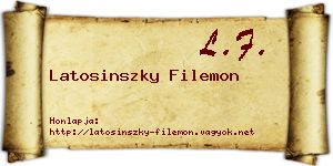 Latosinszky Filemon névjegykártya